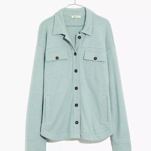 Madewell Brushed Knit Shirt-Jacket Shacket - Heather Sage Breeze Small